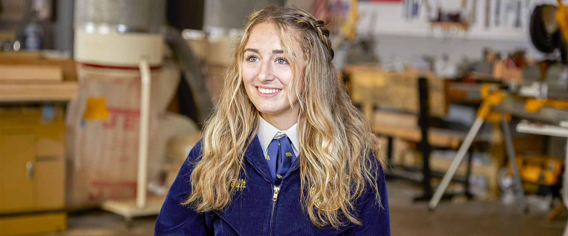 Kara tifft sitting in workshop 